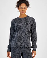 Id Ideology Women's Bubble-Print Fleece Crewneck Pullover Top, Created for Macy's