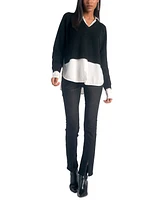 Elan Women's Long-Sleeve Layered-Look Sweater