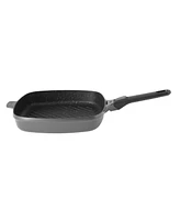 BergHOFF Gem 11" Nonstick Square Grill Pan, Detachable Handle, Grey