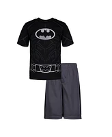 Dc Comics Toddler Boys Justice League Athletic Pullover T-Shirt and Mesh Shorts Outfit Set to