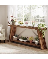 Tribesigns 70.9 Inches Extra Long Sofa Table Behind Couch, Industrial Entry Console Table with Storage for Hallway, Entryway, Living Room
