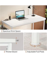 Tribesigns 47-Inch Computer Writing Desk, Simple White Home Office Desks with 3