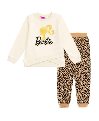 Barbie Girls Fleece Sweatshirt and Jogger Pants Outfit Set