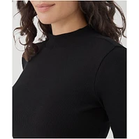 Pact Women's Organic Cotton Favorite Rib Mockneck Top