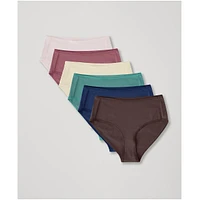 Pact Women's Organic Cotton Everyday High Cut Brief 6-Pack