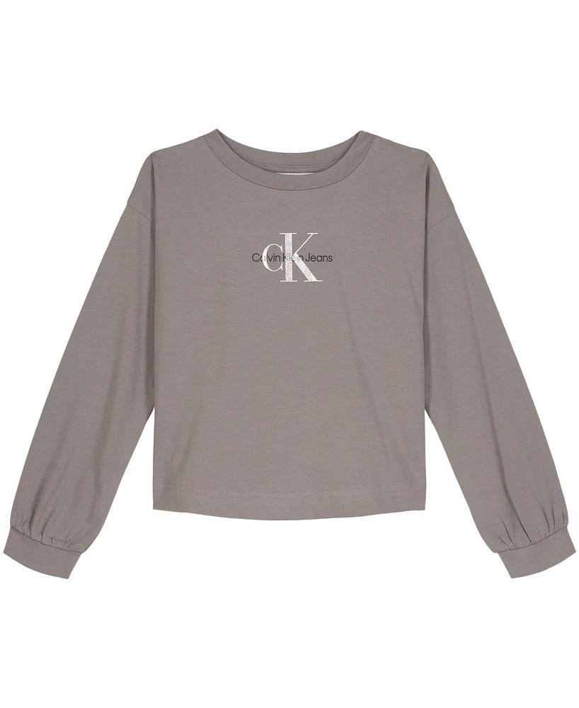 Calvin Klein Big Girls Relaxed Long Sleeve Tee