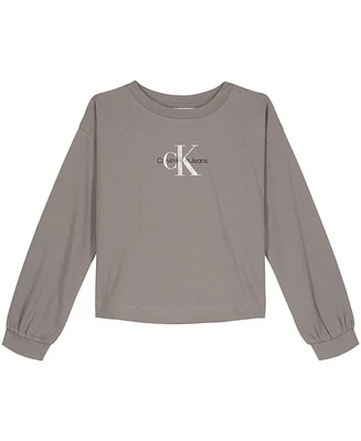 Calvin Klein Big Girls Relaxed Long Sleeve Tee