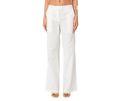 Edikted Women's Arya Linen Look Pants