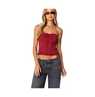 Edikted Women's Lacey Knit Tube Top