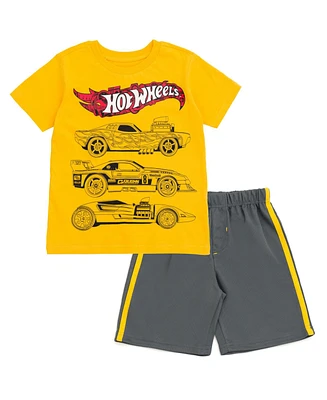 Hot Wheels Boys T-Shirt and Mesh Shorts Outfit Set to