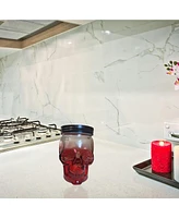 Amici Home Skull Glass Canister - Red Ombre