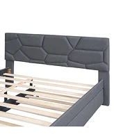 Slickblue Queen Size Upholstered Platform Bed for Stylish Comfort