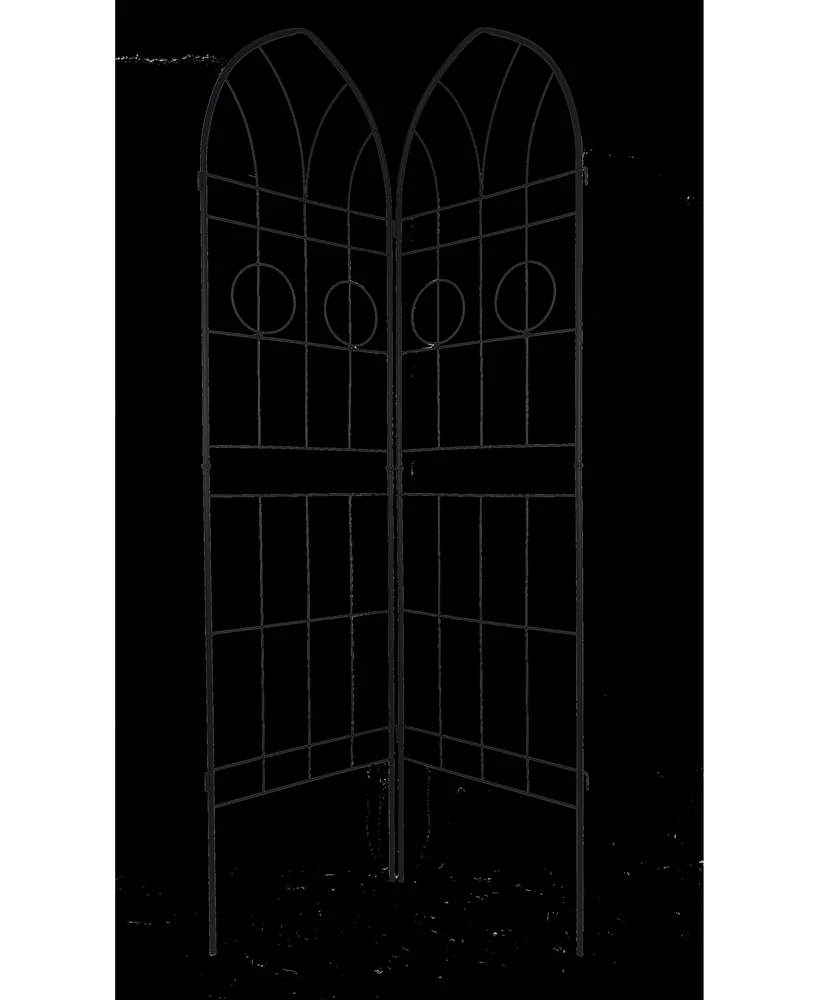 Slickblue 2-Pack Metal Garden Trellis – 78.7'' x 19.7'', Rustproof Black Trellis for Climbing Plants and Outdoor Flower Support