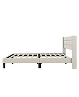 Slickblue Queen Size Upholstered Platform Bed with Support Legs