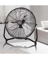 Vie Air 14 Inch Industrial High Velocity Heavy Duty Metal Floor Fan with 3 Speed Settings