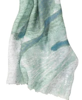 Olsen Abstract Scarf with Frayed Edge Trim