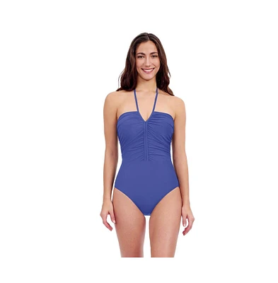 Profile by Gottex Women's Tutti Frutti Bandeau One Piece Soft Cups Tummy Control Adjustable Straps Convertible Straps