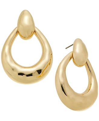 Style & Co Gold-Tone Open Doorknocker Drop Earrings, Created for Macy's