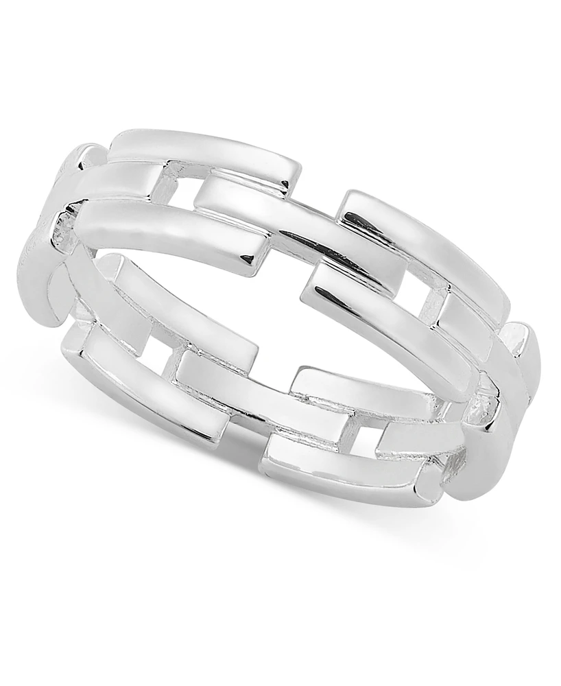 On 34th Silver-Tone Openwork Bar Band Ring, Created for Macy's