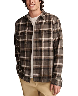 Lucky Brand Men's Big Slub Twill Plaid Long Sleeve Utility Shirt