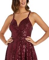 Morgan & Company Juniors' Sequin Fit Flare Dress