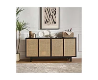 Hulala Home Contemporary Heinz 63"Wide Sideboard with Adjustable Shelves