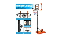 Slickblue Portable Basketball Goal System with Stable Base and Wheels for Easy Mobility