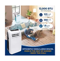 SereneLife Portable Air Conditioner & Heater, 12,000 Btu Cooling, 12,000 Btu Heating, Built-in Dehumidifier & Fan