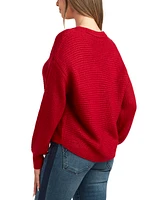 Bcx Juniors' Ribbed-Knit Crewneck Dropped-Shoulder Sweater