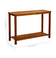 vidaXL Patio Console Table 43.3"x15.7"x29.5" Solid Acacia Wood