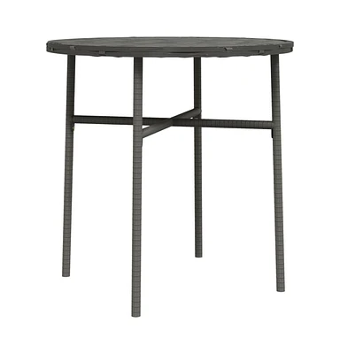 vidaXL Tea Table Gray 17.7" Poly Rattan