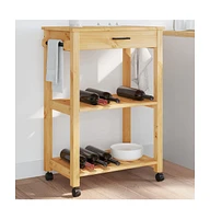 vidaXL Kitchen Trolley Monza 23.6"x15.7"x35.4" Solid Wood Pine