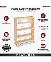 Rev-a-Shelf 5" Pullout Vanity Storage Organizer for Base Cabinets, 448-BC19