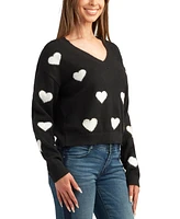 Bcx Juniors' Heart V-Neck Sweater