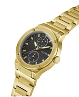 Guess Men's Multi- Function Gold Tone Stainless Steel Watch 45mm