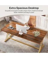 Tribesigns 63" x 31.5" Large Computer Desk, Modern Wood Home Office Desk, Computer Table Executive Desk, Study Writing Table Workstation for Living Ro