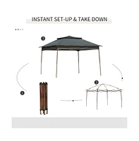 Slickblue Tent Outdoor Patio Pop-Up Canopy Gazebo for Backyard Events and Shade