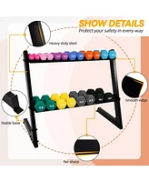 BalanceFrom Fitness 110 Pound Neoprene Coated Dumbbell Set w/ Stand, Multicolor