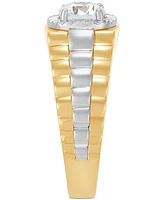 Grown With Love Men's Lab Grown Diamond Solitaire Ring (1 ct. t.w.) in 10k Two-Tone Gold - Two