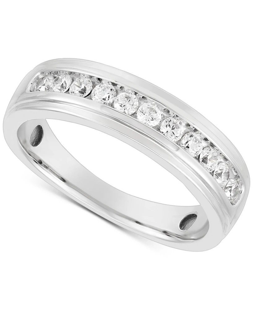 Grown With Love Men's Lab Grown Diamond Channel Band (1/2 ct. t.w.) Set in 10k White Gold