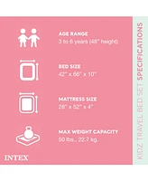 Intex Kids Travel Air Mattress Inflatable Bed with Raised Sides and Hand Pump