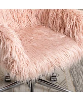 Slickblue Modern Faux fur home office chair, fluffy Chair for girls, makeup vanity