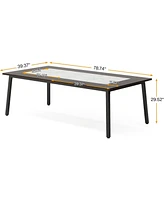 Tribesigns 79-Inch Dining Table for 8-10 People, Modern Large Kitchen Table Dining Room Table for Living Room, Kitchen, Rectangular Dinner Table with