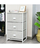 Gymax 3 Drawer Nightstand Side Table Storage Tower Dresser Chest Home Office Furniture