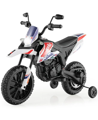 Costway 12V Licensed Aprilia Kids Ride On Motorcycle Electric Dirt Bike with Light & Music