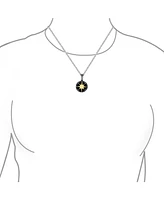 Bling Jewelry Explorer Travel Viking Disc Medallion Inspirational North Star Rose Compass Pendant Necklace Plated Two Tone .925 Sterling Silver with C