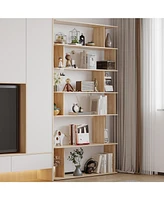 Famapy Wooden Grain 12-Shelves Standard Bookcase