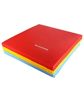 BalanceFrom Fitness GoGym 1.5" Thick Folding 3 Panel Gym Fitness Mat, Multicolor