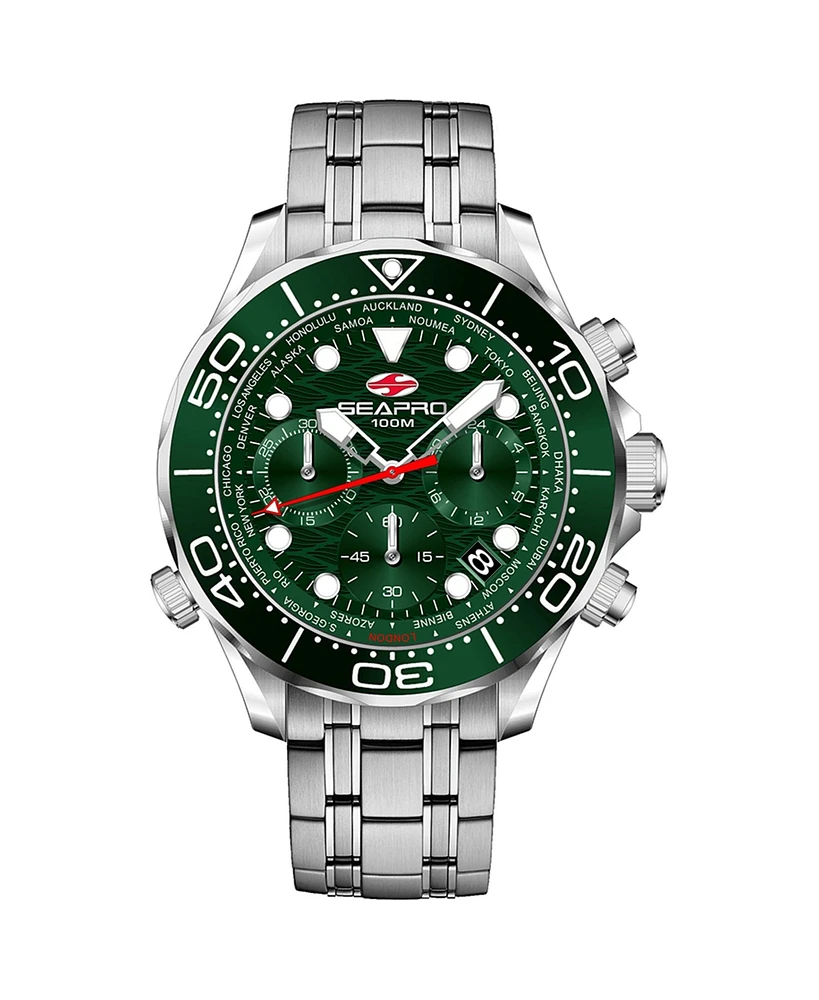 Seapro Men's Mondial Timer Green Dial Watch - SP0155