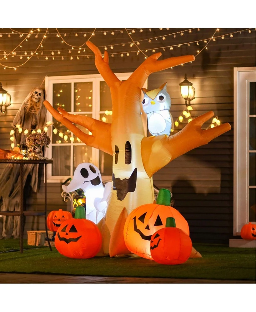 Yescom 7.5 Ft Halloween Inflatables Outdoor Yard Decoration,Blowup Scary Led Tree,Ghost,Owl,Pumpkin 2024